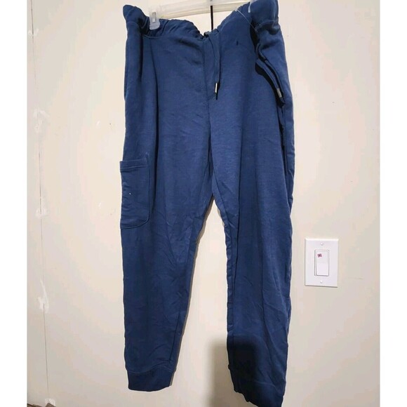Eddie Bauer Lounge Pants For Men Size Large Blue With Pockets Elastic Waist  B5 - Picture 1 of 6